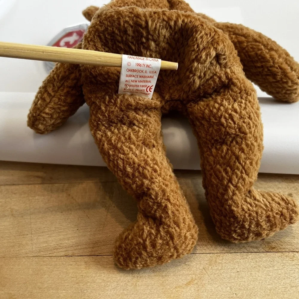 Lot 2 Vntg TY Beanie Babies Curly The Bear 1996 Chocolate Moose 1993 Plush Toys‎
